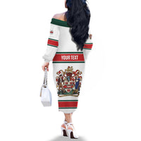 Personalised Canada Guelph Family Matching Off The Shoulder Long Sleeve Dress and Hawaiian Shirt The Royal City Simple Style