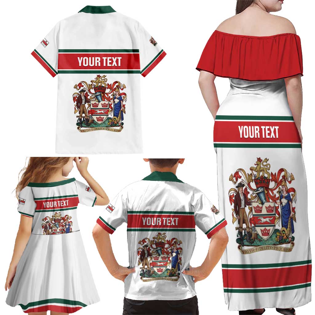 Personalised Canada Guelph Family Matching Off Shoulder Maxi Dress and Hawaiian Shirt The Royal City Simple Style