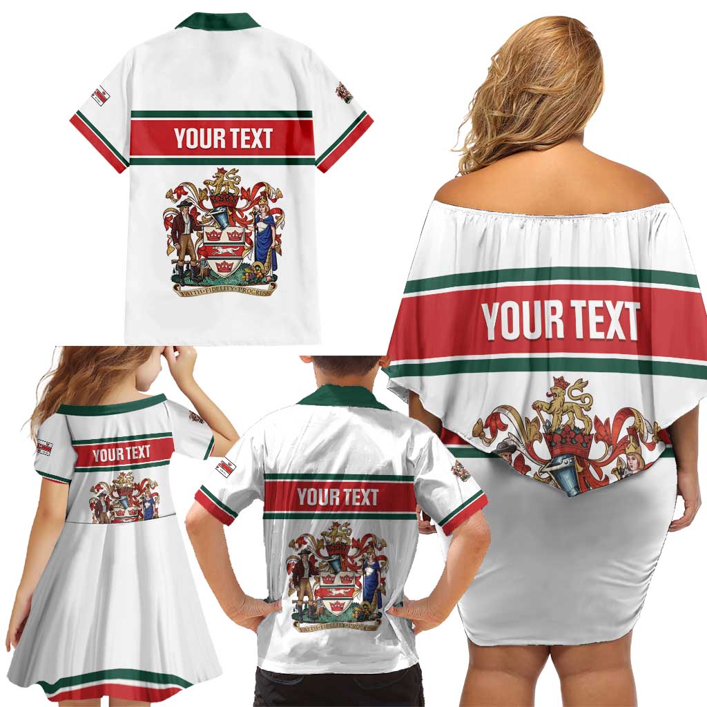 Personalised Canada Guelph Family Matching Off Shoulder Short Dress and Hawaiian Shirt The Royal City Simple Style