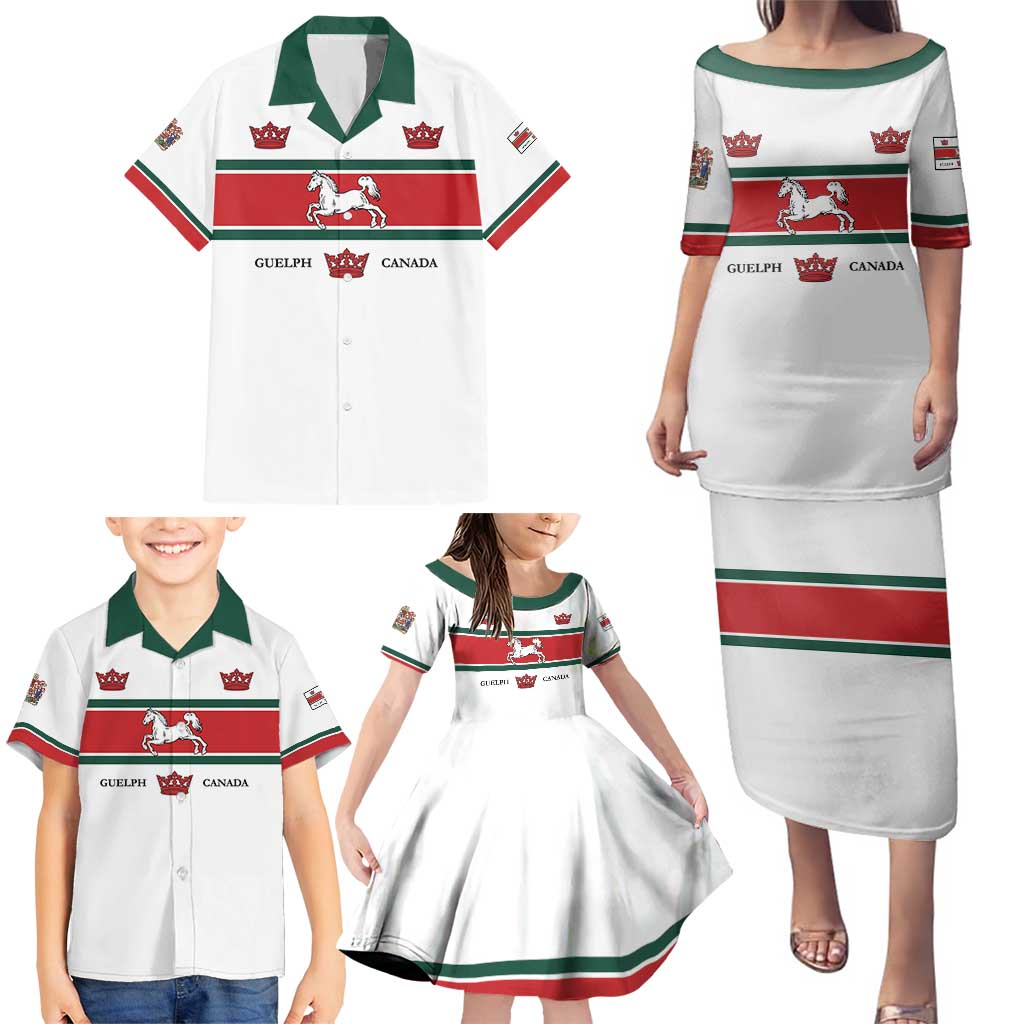 Personalised Canada Guelph Family Matching Puletasi and Hawaiian Shirt The Royal City Simple Style