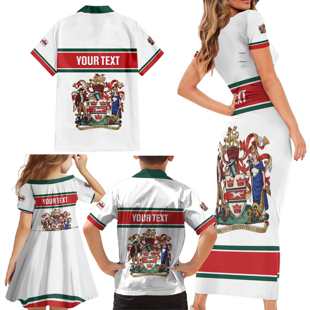 Personalised Canada Guelph Family Matching Short Sleeve Bodycon Dress and Hawaiian Shirt The Royal City Simple Style