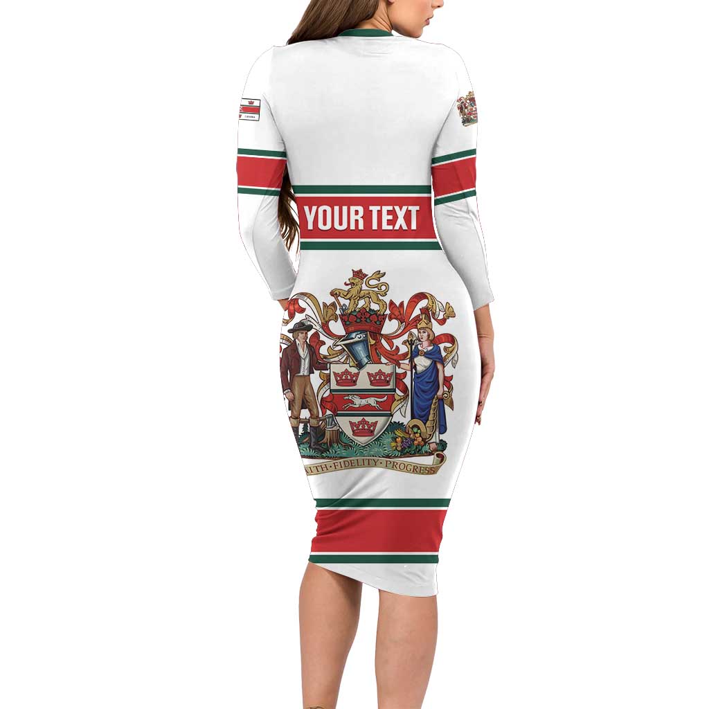 Personalised Canada Guelph Long Sleeve Bodycon Dress The Royal City Simple Style