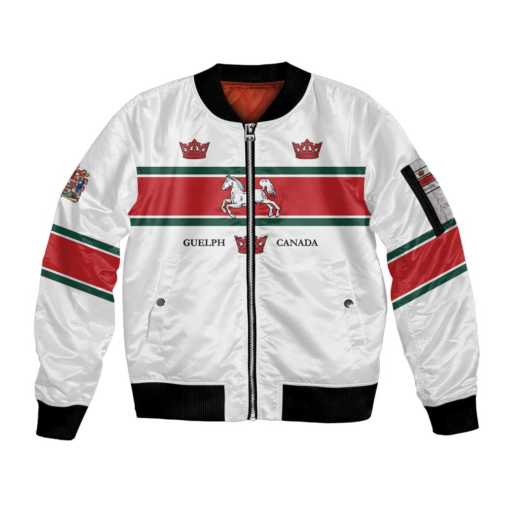 Personalised Canada Guelph Sleeve Zip Bomber Jacket The Royal City Simple Style