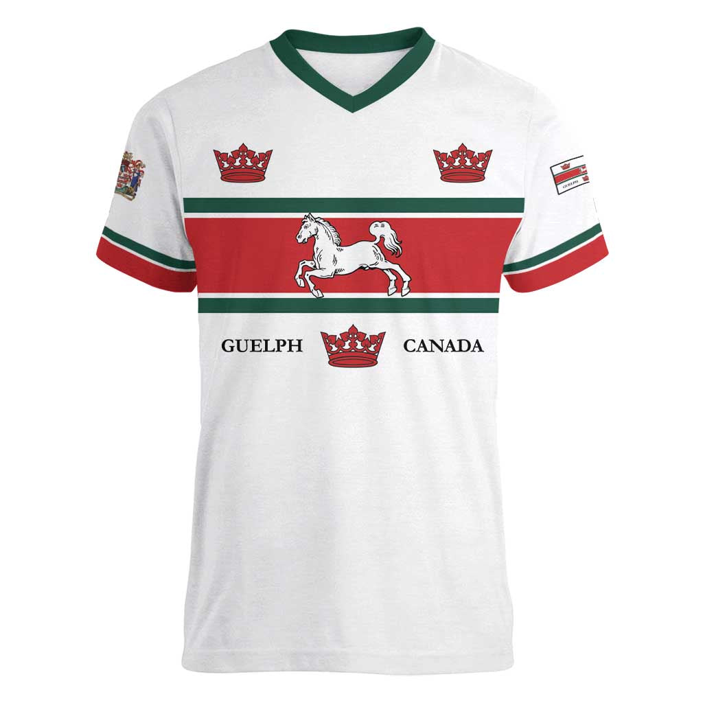 Personalised Canada Guelph Women V-Neck T-Shirt The Royal City Simple Style