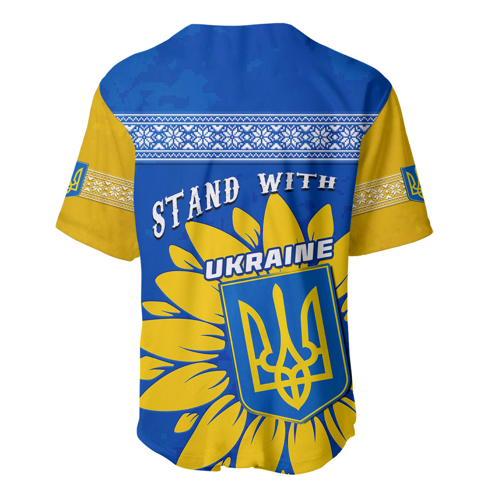 Ukraine Baseball Jersey Ukrainian Coat Of Arms With Sunflower - Wonder Print Shop