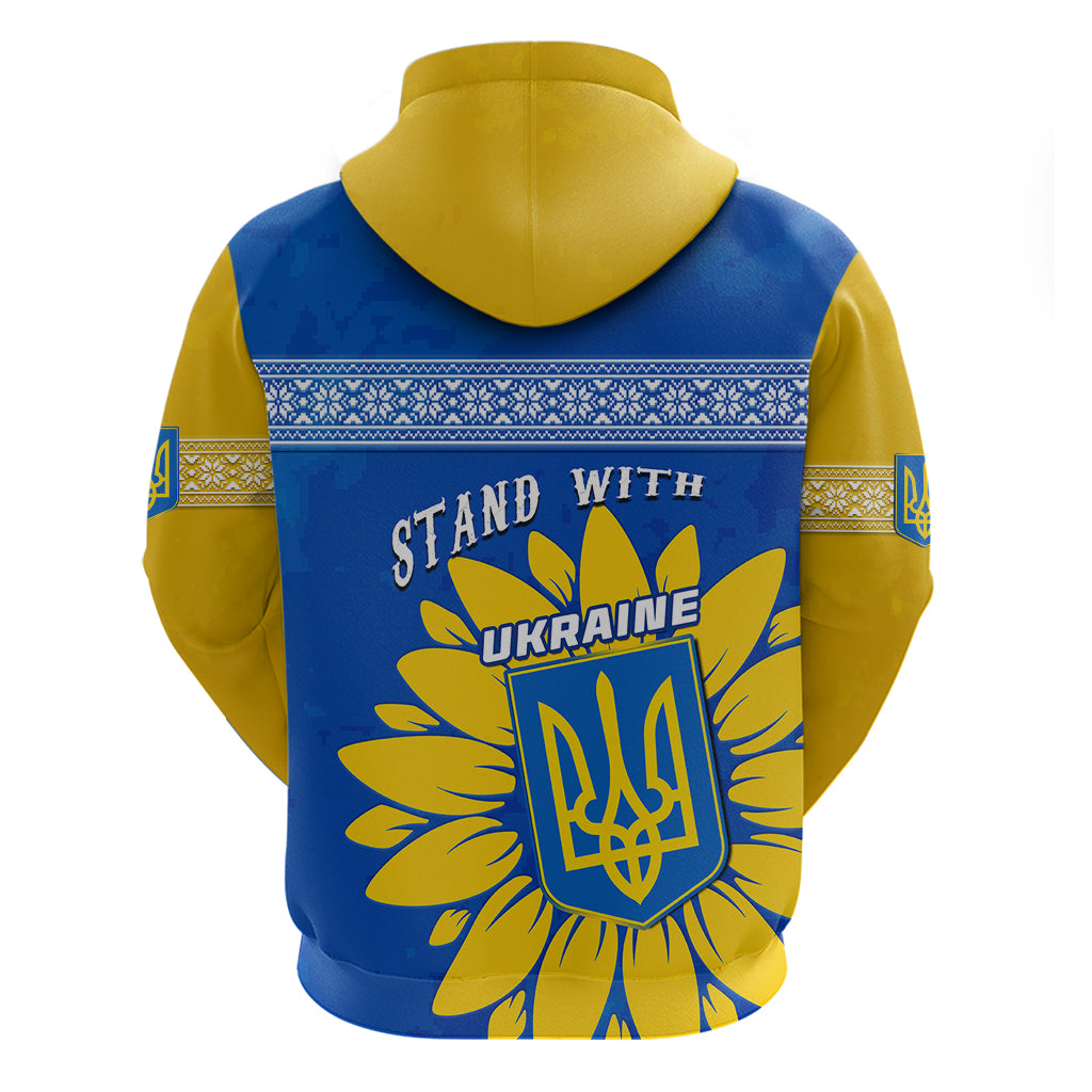 Ukraine Hoodie Ukrainian Coat Of Arms With Sunflower - Wonder Print Shop