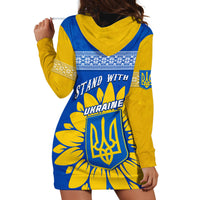 Ukraine Hoodie Dress Ukrainian Coat Of Arms With Sunflower - Wonder Print Shop