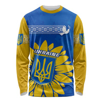 Ukraine Long Sleeve Shirt Ukrainian Coat Of Arms With Sunflower LT01