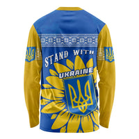 Ukraine Long Sleeve Shirt Ukrainian Coat Of Arms With Sunflower LT01