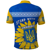 Ukraine Polo Shirt Ukrainian Coat Of Arms With Sunflower - Wonder Print Shop