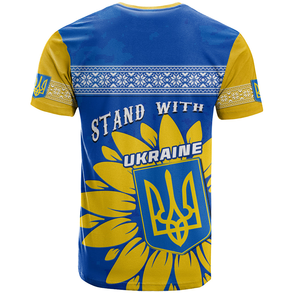 Ukraine T Shirt Ukrainian Coat Of Arms With Sunflower - Wonder Print Shop