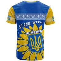 Ukraine T Shirt Ukrainian Coat Of Arms With Sunflower - Wonder Print Shop