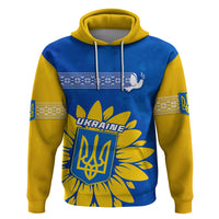 Personalised Ukraine Hoodie Ukrainian Coat Of Arms With Sunflower - Wonder Print Shop