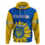 Personalised Ukraine Hoodie Ukrainian Coat Of Arms With Sunflower - Wonder Print Shop