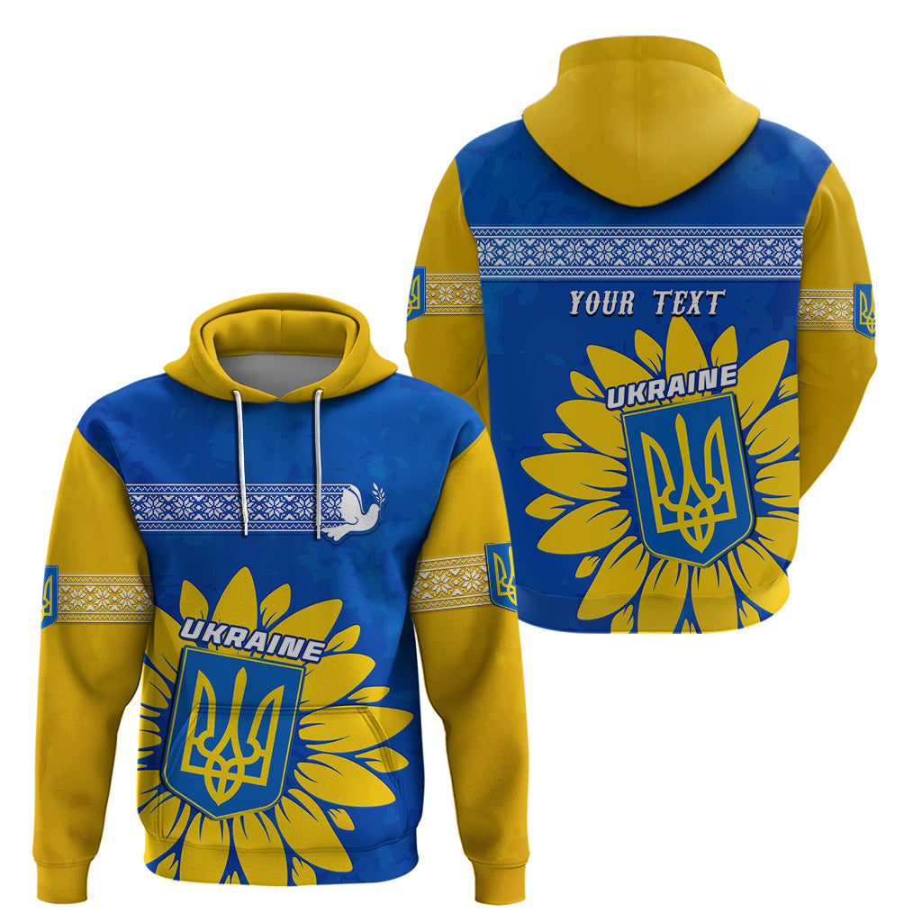 Personalised Ukraine Hoodie Ukrainian Coat Of Arms With Sunflower - Wonder Print Shop