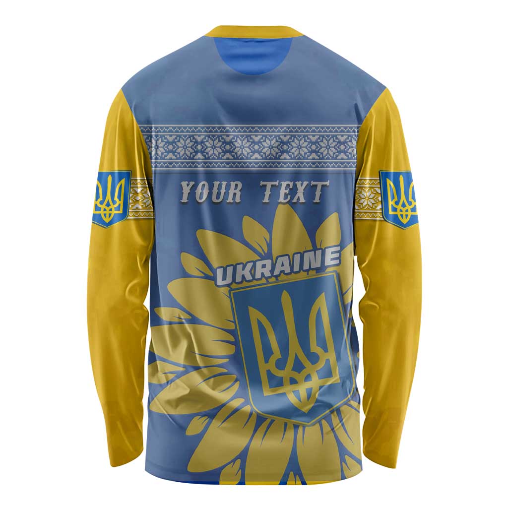Personalised Ukraine Long Sleeve Shirt Ukrainian Coat Of Arms With Sunflower LT01
