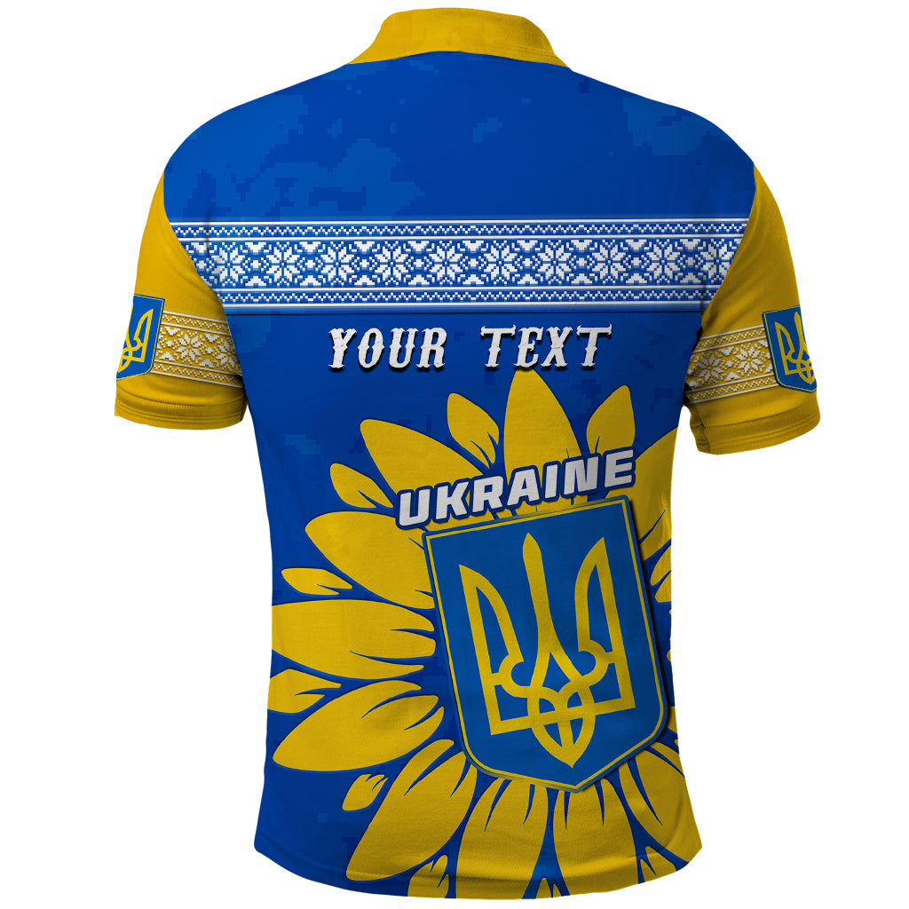 Personalised Ukraine Polo Shirt Ukrainian Coat Of Arms With Sunflower - Wonder Print Shop
