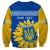 Personalised Ukraine Sweatshirt Ukrainian Coat Of Arms With Sunflower - Wonder Print Shop