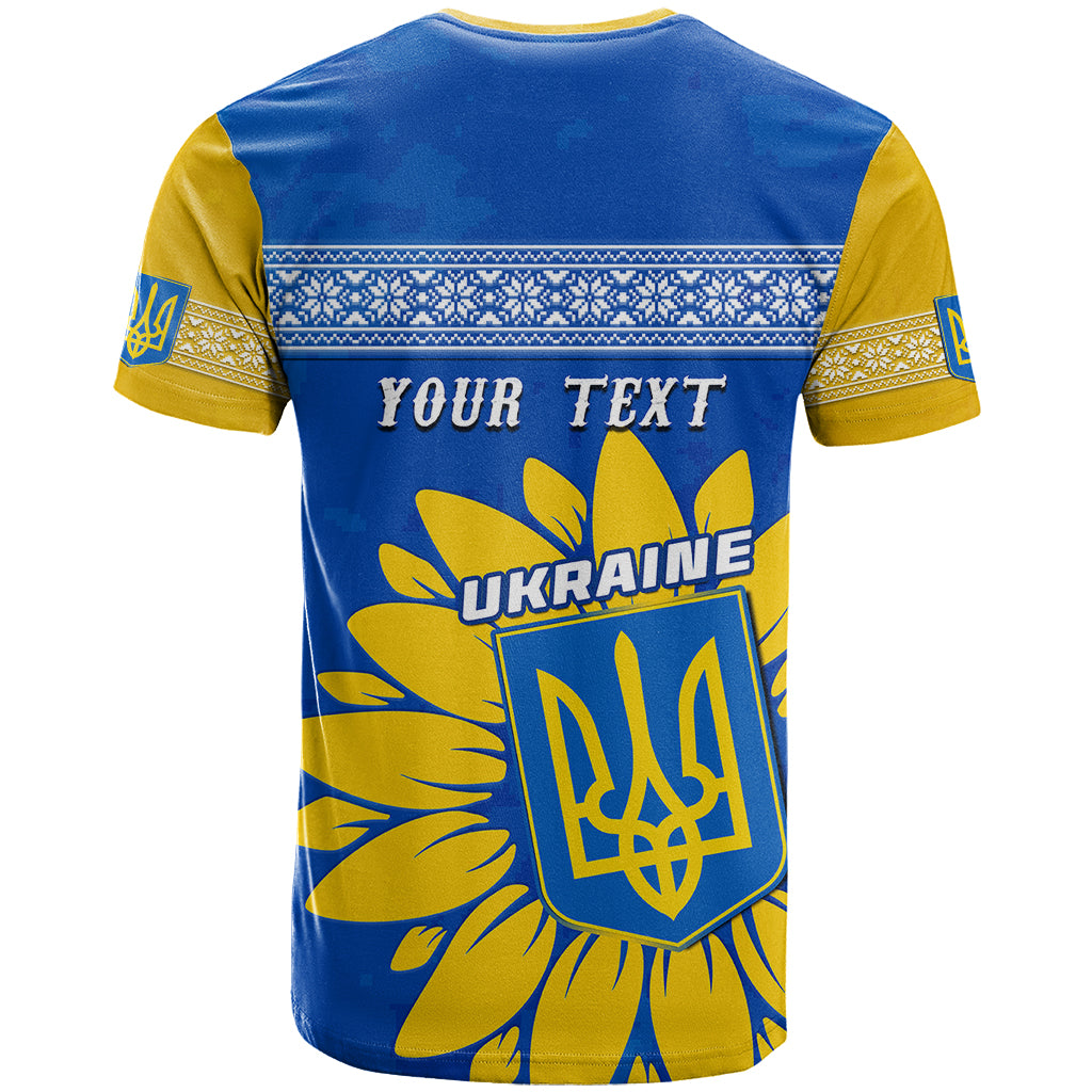 Personalised Ukraine T Shirt Ukrainian Coat Of Arms With Sunflower - Wonder Print Shop
