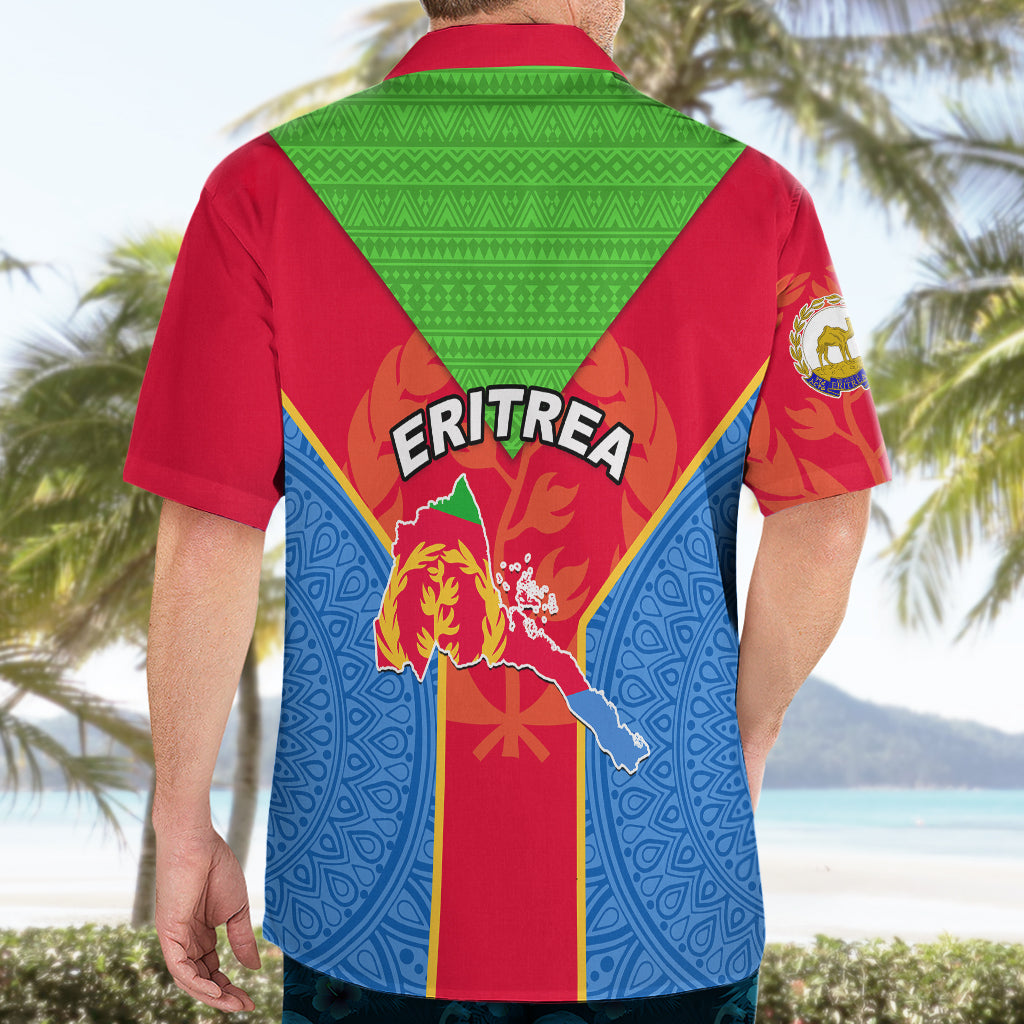 Eritrea Hawaiian Shirt Eritrean Emblem Flag Mix African Pattern - Wonder Print Shop