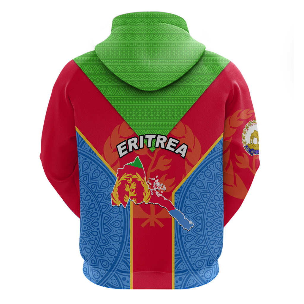 Eritrea Hoodie Eritrean Emblem Flag Mix African Pattern - Wonder Print Shop