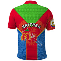 Eritrea Polo Shirt Eritrean Emblem Flag Mix African Pattern - Wonder Print Shop