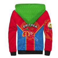 Eritrea Sherpa Hoodie Eritrean Emblem Flag Mix African Pattern - Wonder Print Shop