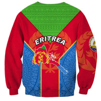 Eritrea Sweatshirt Eritrean Emblem Flag Mix African Pattern - Wonder Print Shop