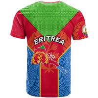 Eritrea T Shirt Eritrean Emblem Flag Mix African Pattern - Wonder Print Shop