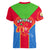 Eritrea Women V Neck T Shirt Eritrean Emblem Flag Mix African Pattern - Wonder Print Shop