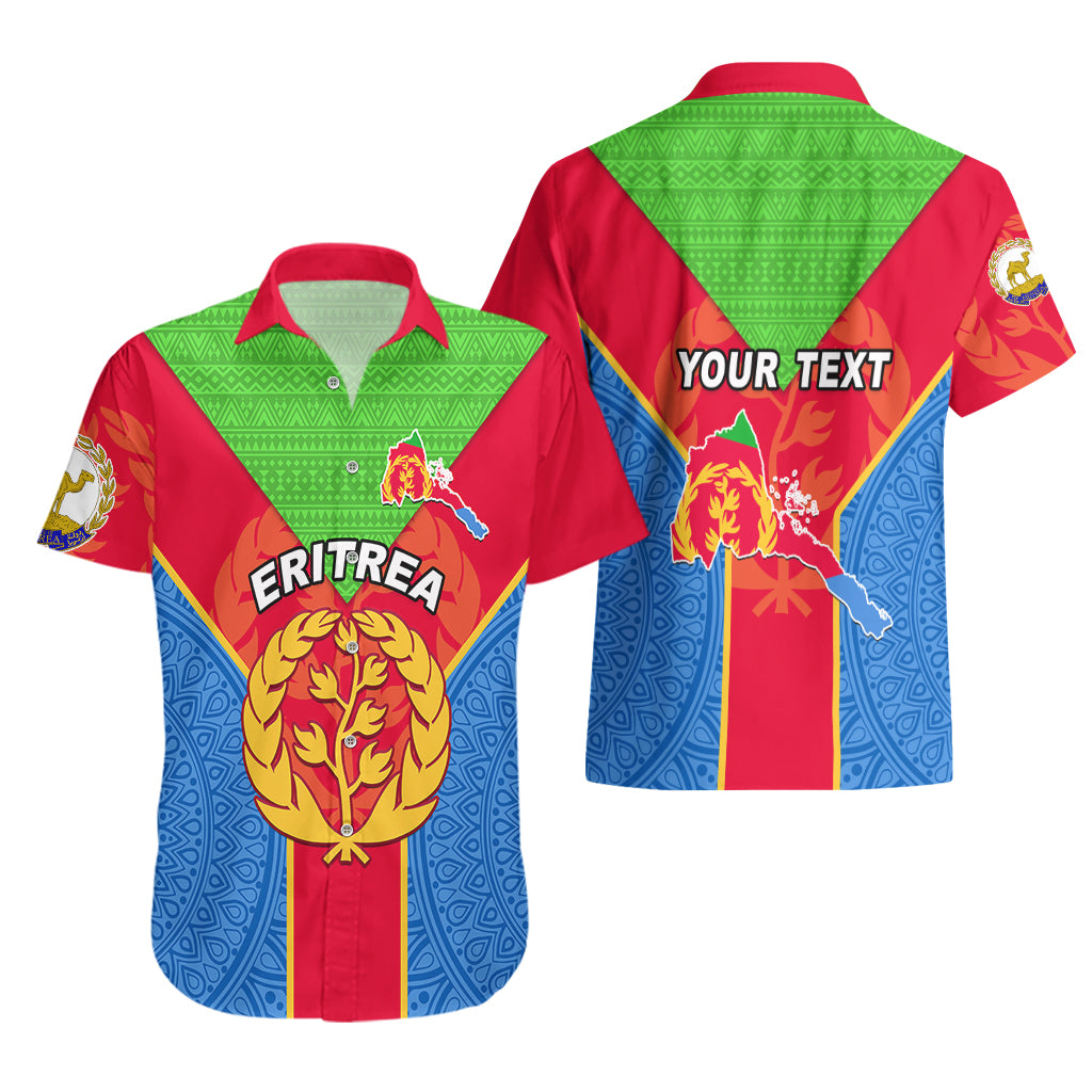 Custom Eritrea Hawaiian Shirt Eritrean Emblem Flag Mix African Pattern - Wonder Print Shop