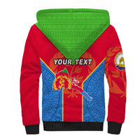 Custom Eritrea Sherpa Hoodie Eritrean Emblem Flag Mix African Pattern - Wonder Print Shop