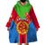 Custom Eritrea Wearable Blanket Hoodie Eritrean Emblem Flag Mix African Pattern - Wonder Print Shop
