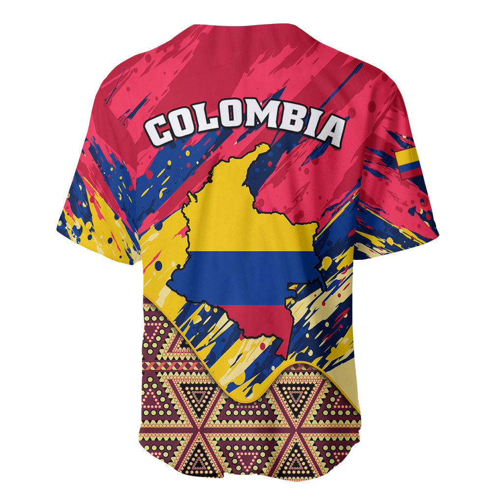 Colombia Baseball Jersey Colombian Tribal Seamless Patterns - Wonder Print Shop