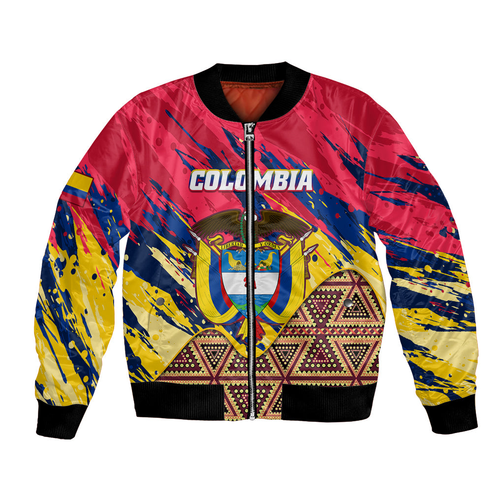 Colombia Bomber Jacket Colombian Tribal Seamless Patterns - Wonder Print Shop