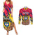 Colombia Couples Matching Summer Maxi Dress and Long Sleeve Button Shirts Colombian Tribal Seamless Patterns - Wonder Print Shop