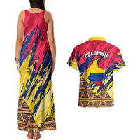 Colombia Couples Matching Tank Maxi Dress And Hawaiian Shirt Colombian Tribal Seamless Patterns - Wonder Print Shop