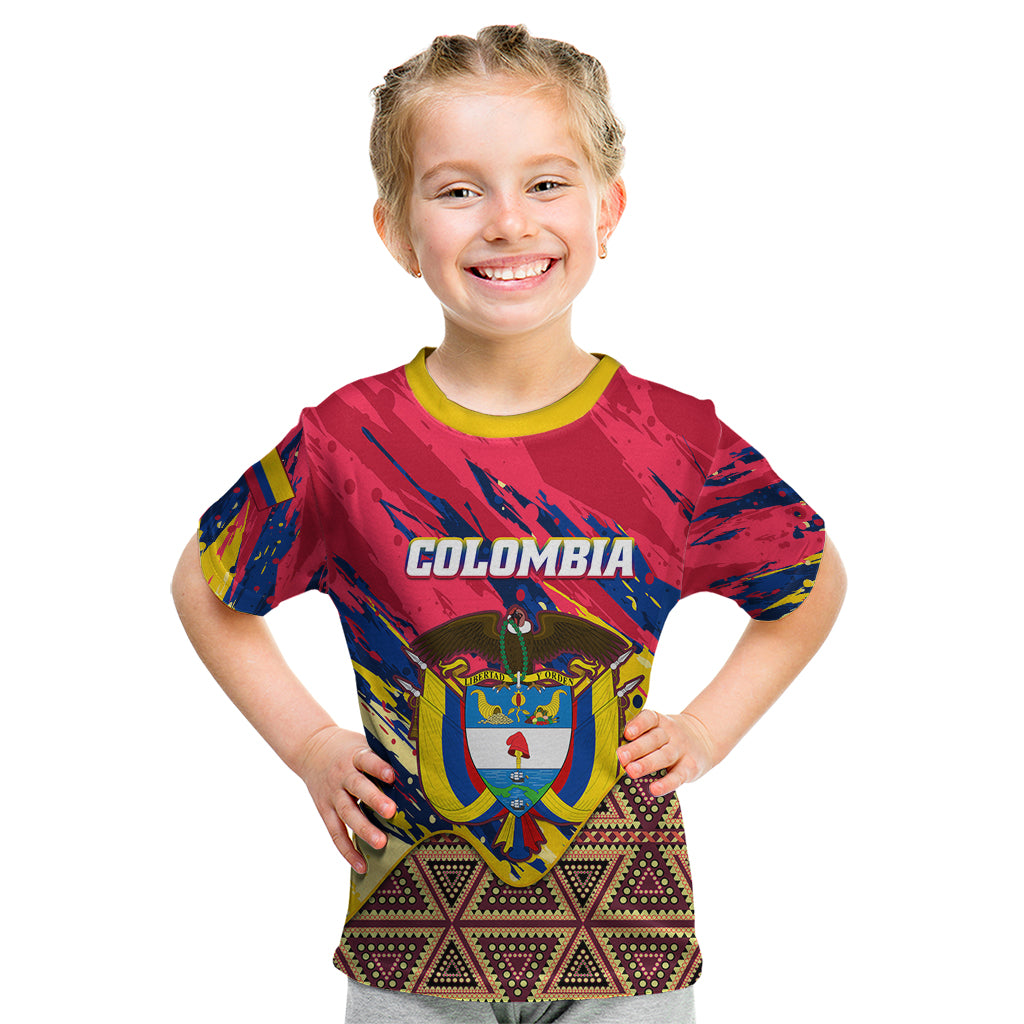 Colombia Kid T Shirt Colombian Tribal Seamless Patterns - Wonder Print Shop