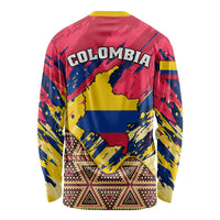 Colombia Long Sleeve Shirt Colombian Tribal Seamless Patterns LT01