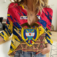 Colombia Women Casual Shirt Colombian Tribal Seamless Patterns - Wonder Print Shop