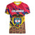 Colombia Women V Neck T Shirt Colombian Tribal Seamless Patterns - Wonder Print Shop