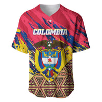 Personalised Colombia Baseball Jersey Colombian Tribal Seamless Patterns - Wonder Print Shop