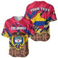 Personalised Colombia Baseball Jersey Colombian Tribal Seamless Patterns - Wonder Print Shop