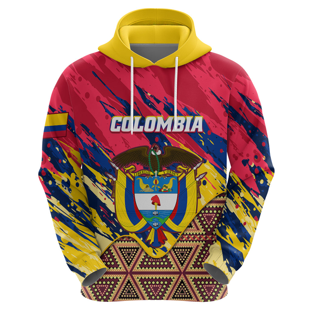 Personalised Colombia Hoodie Colombian Tribal Seamless Patterns - Wonder Print Shop