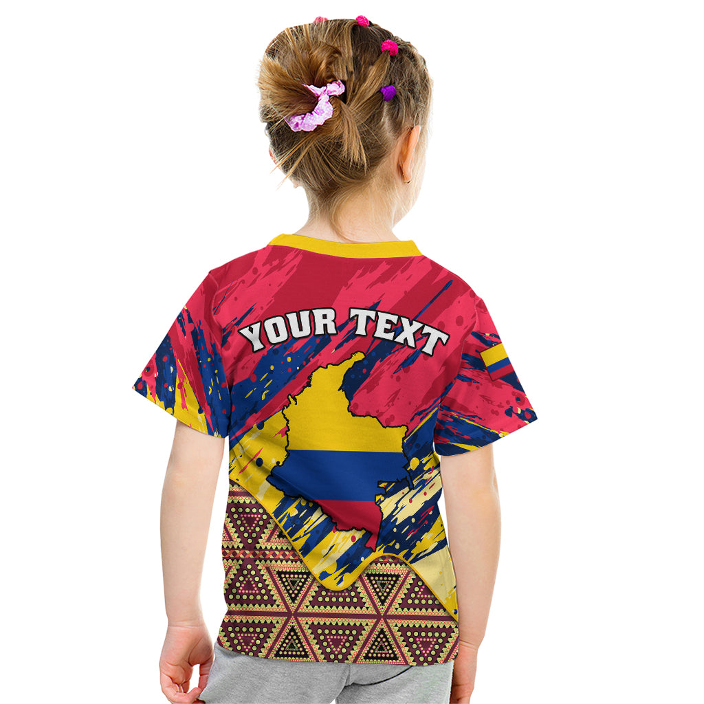 Personalised Colombia Kid T Shirt Colombian Tribal Seamless Patterns - Wonder Print Shop