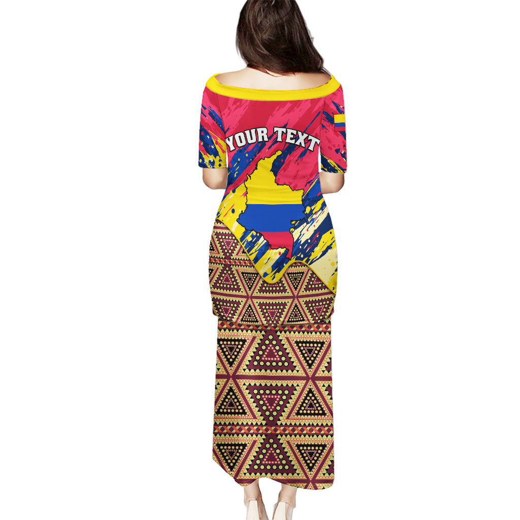 Personalised Colombia Puletasi Colombian Tribal Seamless Patterns - Wonder Print Shop