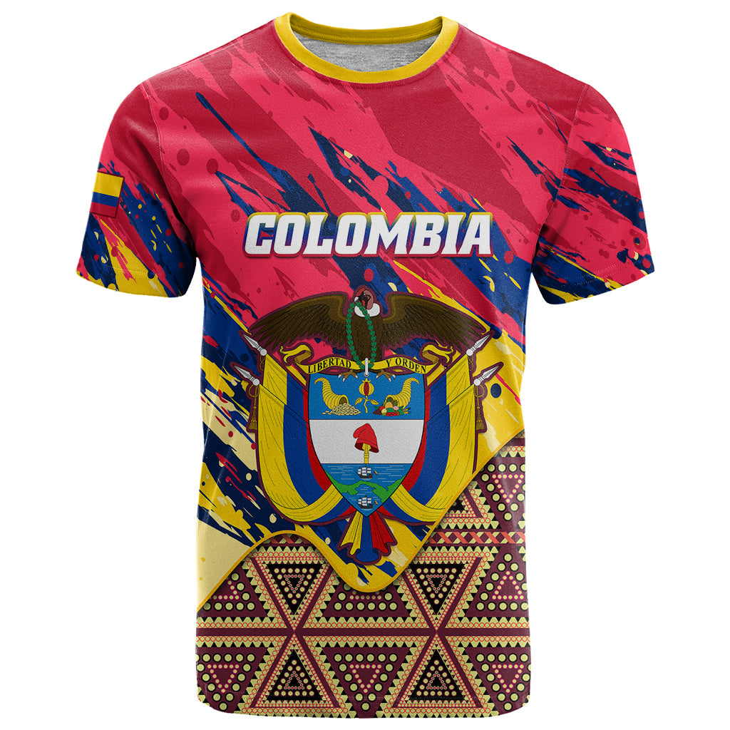 Personalised Colombia T Shirt Colombian Tribal Seamless Patterns - Wonder Print Shop