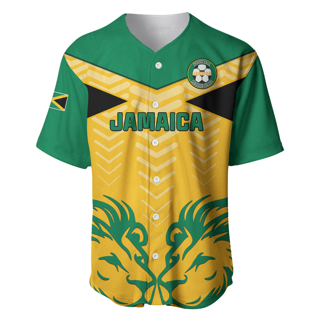 Jamaica Football Baseball Jersey Reggae Girlz Lion Sporty Style - Wonder Print Shop