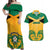 Jamaica Football Couples Matching Off Shoulder Maxi Dress and Hawaiian Shirt Reggae Girlz Lion Sporty Style - Wonder Print Shop