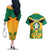 Jamaica Football Couples Matching Off The Shoulder Long Sleeve Dress and Hawaiian Shirt Reggae Girlz Lion Sporty Style - Wonder Print Shop
